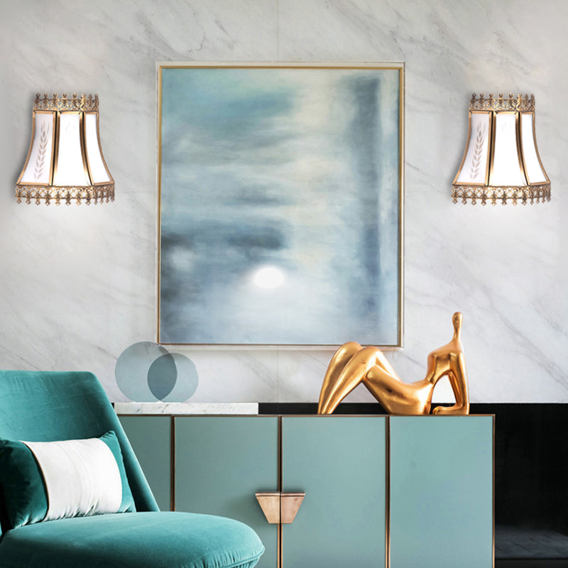 Frendorf | Empire Witte Glazen Wandlamp Retro 1 Kop Woonkamer Plafondlamp