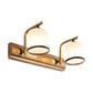 Frendorf | 2/3 Lampen Zylinder Wandmontierte Beleuchtung Vintage Gold-Finish Opal Geblasenes Glas Wandbeleuchtung