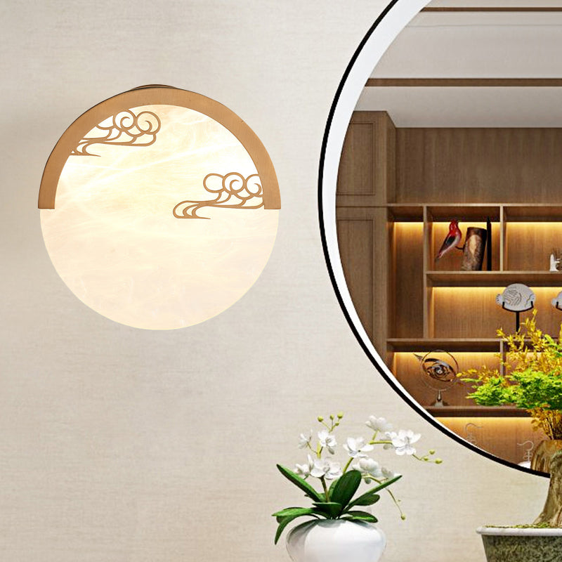 Frendorf | 8"/9" H 1 Licht Ronde Wand Gemonteerde Licht Traditioneel Wit Acryl Wandlamp voor Eetkamer