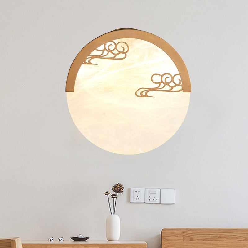 Frendorf | 8"/9" H 1 Licht Ronde Wand Gemonteerde Licht Traditioneel Wit Acryl Wandlamp voor Eetkamer