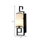 Frendorf | 1 Licht Wandlamp Lichtarmatuur Klassieke Cilinder Metalen Muurbevestiging Verlichting in Zwart/Goud met Stoffen Schaal