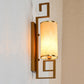 Frendorf | 1 Licht Wandlamp Lichtarmatuur Klassieke Cilinder Metalen Muurbevestiging Verlichting in Zwart/Goud met Stoffen Schaal