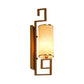 Frendorf | 1 Licht Wandlamp Lichtarmatuur Klassieke Cilinder Metalen Muurbevestiging Verlichting in Zwart/Goud met Stoffen Schaal