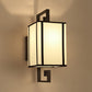 Frendorf | 1 Licht Wohnzimmer Wandlampe Klassische Weiße Wandleuchte mit rechteckigem Stoffschirm