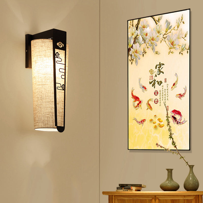 Frendorf | Schwarz Cloud/Trellis/Linear Wandbeleuchtung Traditionelle 1 Licht Flur Wandleuchte mit Zylinder Schirm