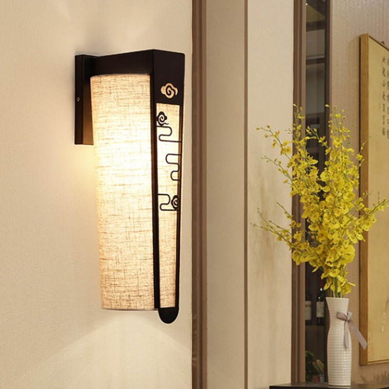 Frendorf | Schwarz Cloud/Trellis/Linear Wandbeleuchtung Traditionelle 1 Licht Flur Wandleuchte mit Zylinder Schirm