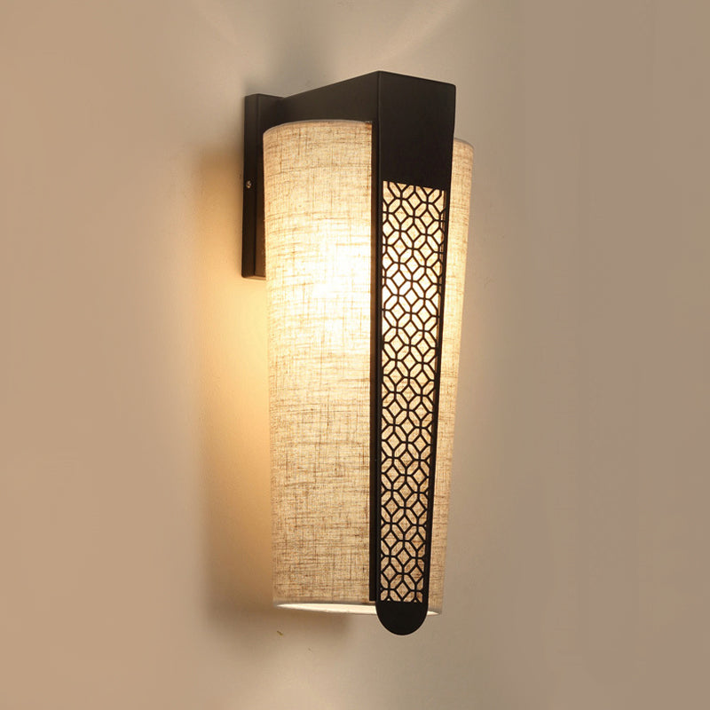 Frendorf | Schwarz Cloud/Trellis/Linear Wandbeleuchtung Traditionelle 1 Licht Flur Wandleuchte mit Zylinder Schirm