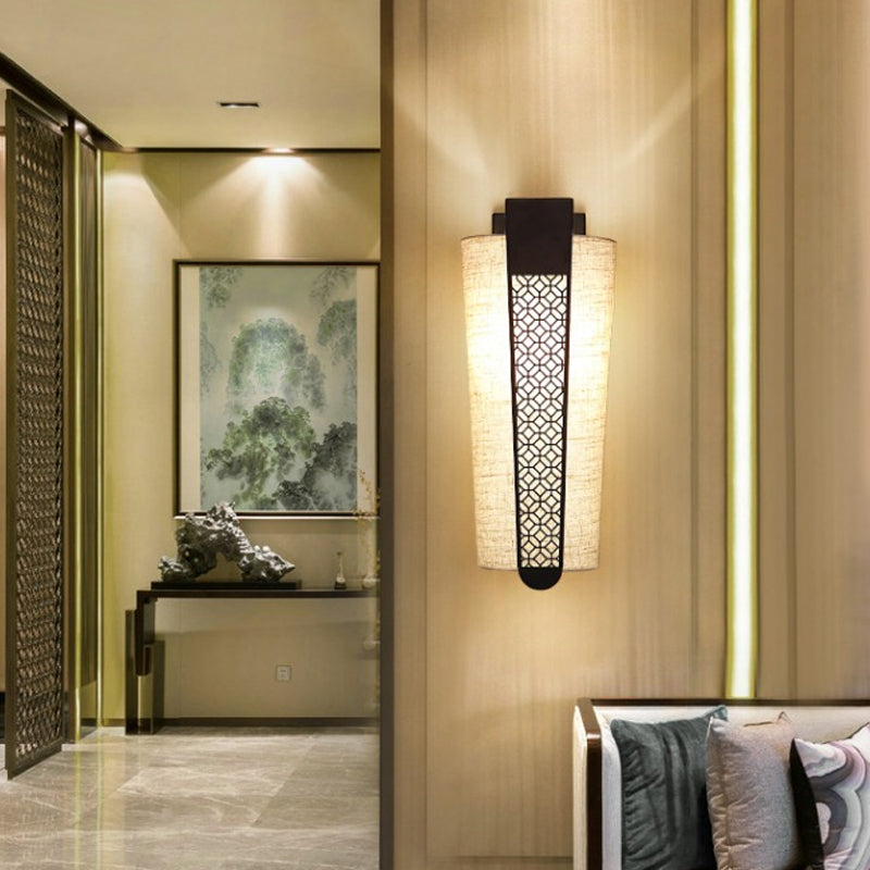 Frendorf | Schwarz Cloud/Trellis/Linear Wandbeleuchtung Traditionelle 1 Licht Flur Wandleuchte mit Zylinder Schirm