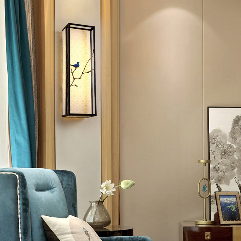 Frendorf | 16"/31.5" H Stoff Rechteck Wandmontierte Licht Klassisch 1 Licht Wohnzimmer Wandleuchte in Schwarz