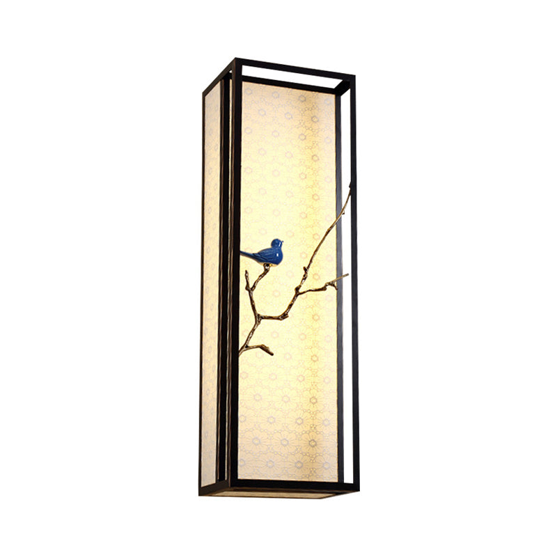 Frendorf | 16"/31.5" H Stoff Rechteck Wandmontierte Licht Klassisch 1 Licht Wohnzimmer Wandleuchte in Schwarz