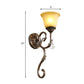 Frendorf | Flared Amber Glass Sconce Lampe Traditionell 1 Licht Ecke Wandmontierte Lichtquelle in Bronze mit Gewundenem Arm