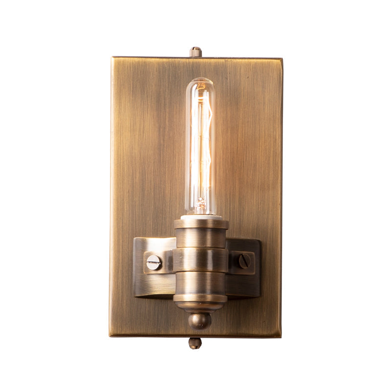 Frendorf | 1/2 Köpfe Bare Bulb Wandleuchte Vintage Bronze Metall Wandmontage Lampenarmatur mit rechteckiger Rückplatte