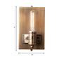 Frendorf | 1/2 Köpfe Bare Bulb Wandleuchte Vintage Bronze Metall Wandmontage Lampenarmatur mit rechteckiger Rückplatte