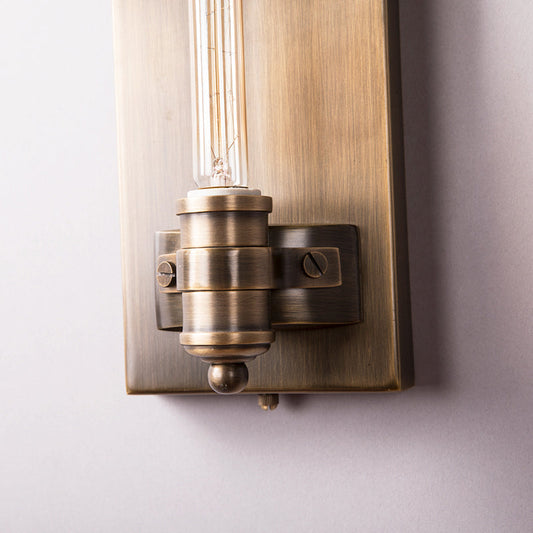 Frendorf | 1/2 Köpfe Bare Bulb Wandleuchte Vintage Bronze Metall Wandmontage Lampenarmatur mit rechteckiger Rückplatte