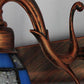 Frendorf | Dome RVS Glas Vanity Lamp Tiffany Stijl 2 Lichten Messing/Koper/Antiek Messing Wandlamp met Vierkant/Aziatisch Blauw Patroon