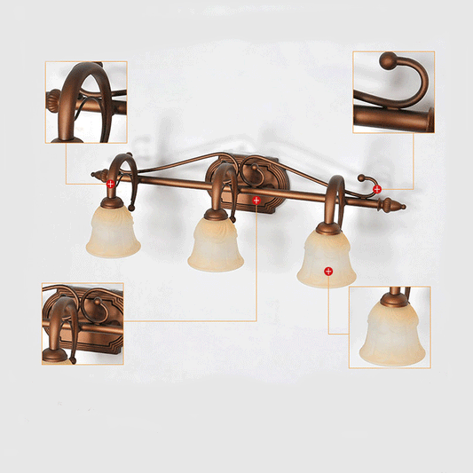 Frendorf | 2/3/4 Lichten Bell Vanity Lamp Vintage Style Witte Glas Wandlamp Fixture voor Badkamer