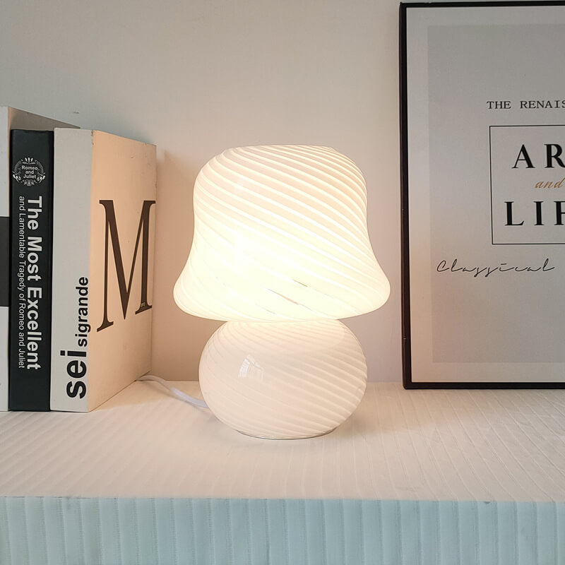 Frendorf | MushLume Glas Tischlampe | Französisches Design | Handgefertigt | Pilzform | Deko & Beleuchtung
