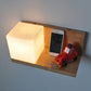 Frendorf | ZenSquare Wandlampe | Japanisches Minimalistisches Design | Holz & Glas | 1-Licht