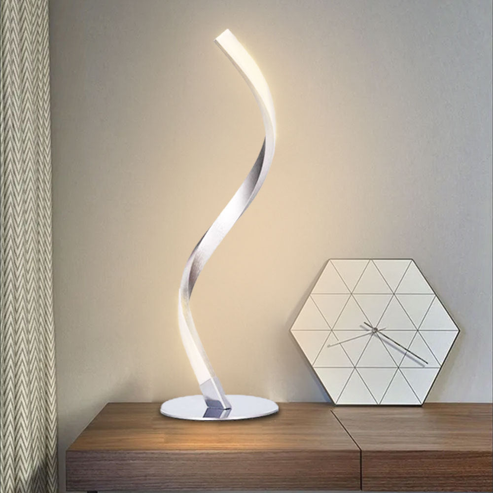 Moderne Minimalistische Aluminium Spiralstreifen LED Tischlampe Für Zuhause Büro