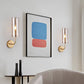Frendorf | AstraGlas | Glas-Eisen Wandleuchte | 1- oder 2-flammig | Cognac & Hellblau