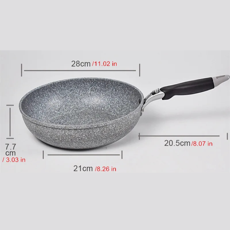 Medizinischer Stein Antihaft-Bratpfanne Wok-Pfanne Induktion Gasherd Kochgerät
