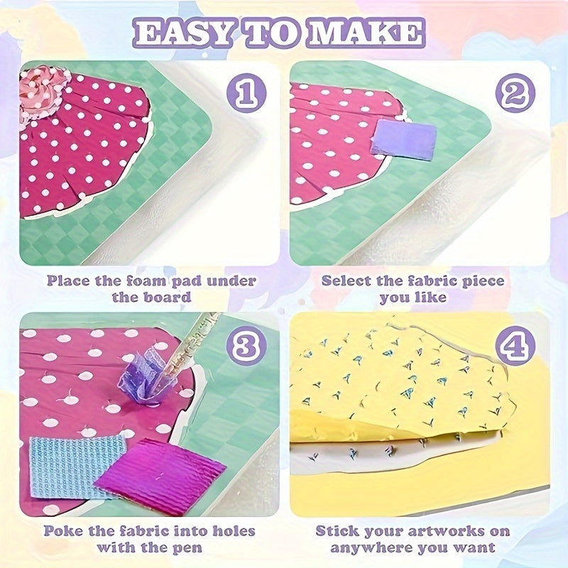 Frendorf | 12Stück Prinzessin Board Aufkleber Stoff Poke Kunst DIY Kit