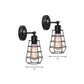 Frendorf | Warehouse Caged Wall Lighting Fixture 1/2 Bulbs Metallic Plug-in Pendant Light Black für Restaurant