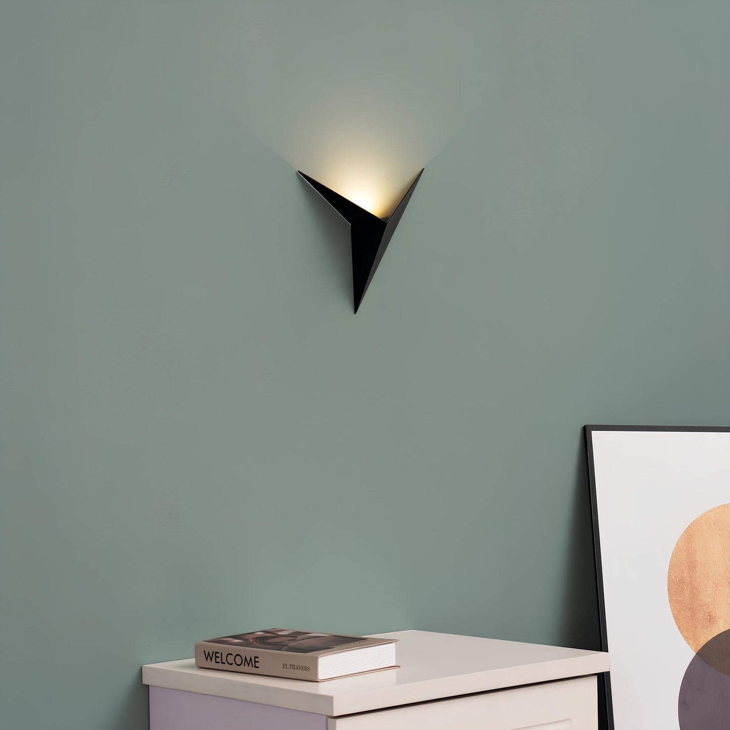 Royaleva Trigon Wandlampe - Moderne LED Dreieckige Wandlampe, Schwarz/Weiß/Gold, Warm/Kühl Weiß
