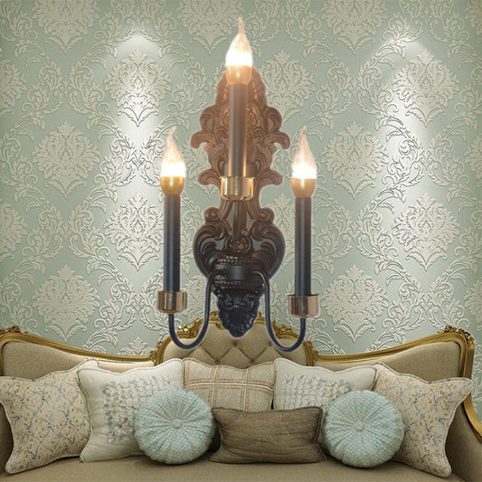 Frendorf | 3 Lampen Metalen Muurmontage Verlichting Landelijk Zwart Kaars Woonkamer Plafond Wandlamp