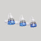 Frendorf | Weiße 3 Köpfe Wandlicht Leuchte Tiffany Gelb/Blaue Glasrahmen Muster Vanity Beleuchtung