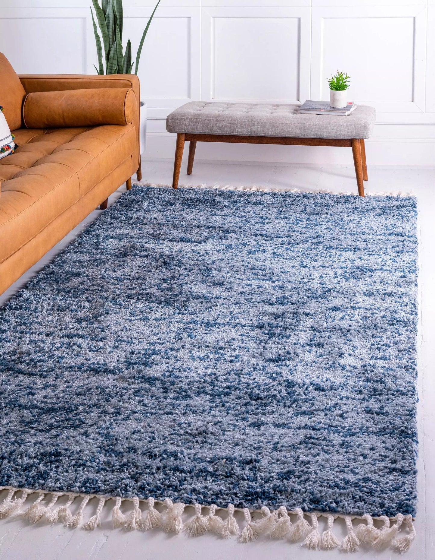Frendorf | Marlea Hochflor Teppich mit Meliertem Design | Weich & Gemütlich | Perfekt für Wohnzimmer & Schlafzimmer