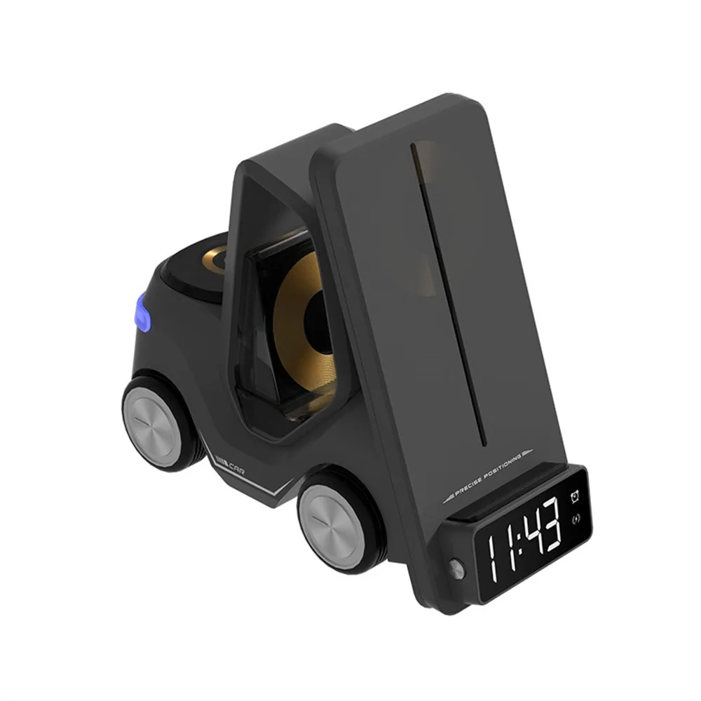 Frendorf | Auto-förmige kabellose Ladestation & LED-Wecker – 3-in-1 Schnellladung für iPhone, Apple Watch & Air Pods