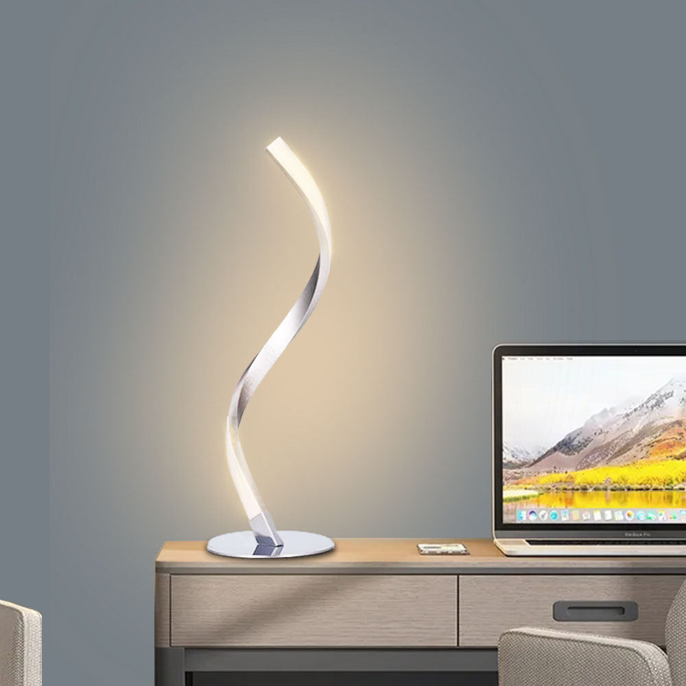 Moderne Minimalistische Aluminium Spiralstreifen LED Tischlampe Für Zuhause Büro