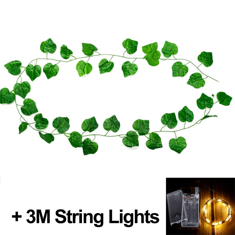 2M LED Weihnachtsgirlande Lichterketten künstliche rote Beeren Stechpalme Blätter Efeu Weinrebe für Weihnachtsbaum Ornament Heimdekoration