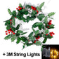 2M LED Weihnachtsgirlande Lichterketten künstliche rote Beeren Stechpalme Blätter Efeu Weinrebe für Weihnachtsbaum Ornament Heimdekoration