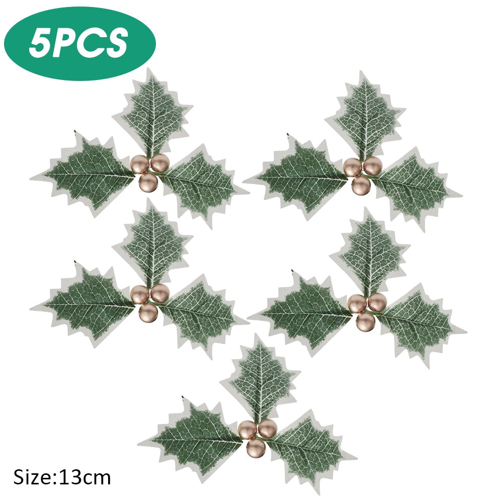 2M LED Weihnachtsgirlande Lichterketten künstliche rote Beeren Stechpalme Blätter Efeu Weinrebe für Weihnachtsbaum Ornament Heimdekoration