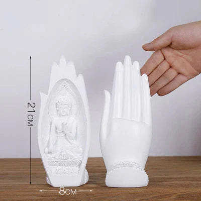 2 Stück Buddha Statue Hände Skulpturen Mönch Figur Tathagata Indien Yoga Fengshui Wohnkultur Ornament Zubehör
