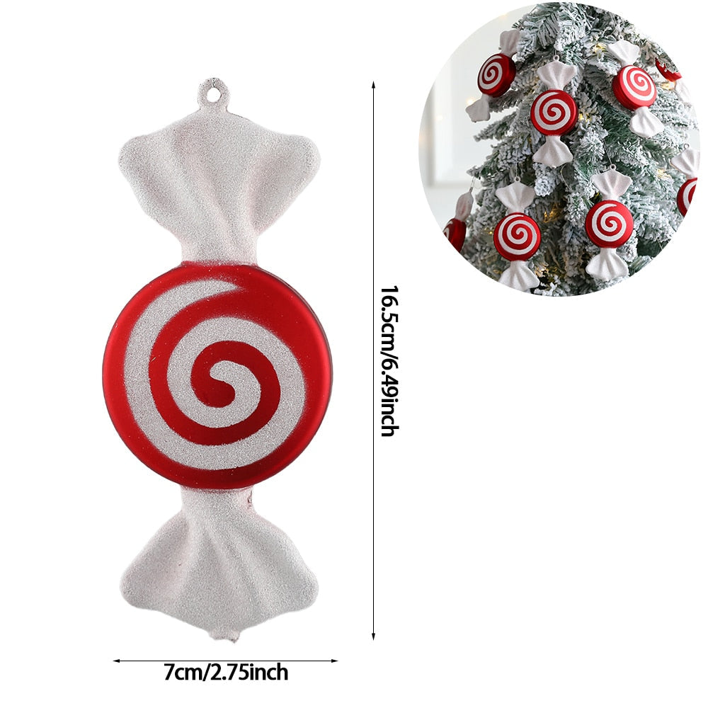 2Stk Weihnachtsdekoration Große Zuckerstange DIY Weihnachtsbaum Hängend Anhänger Zuhause Weihnachtsfeier Geschenke Neujahr Geschenk 2024 Navidad