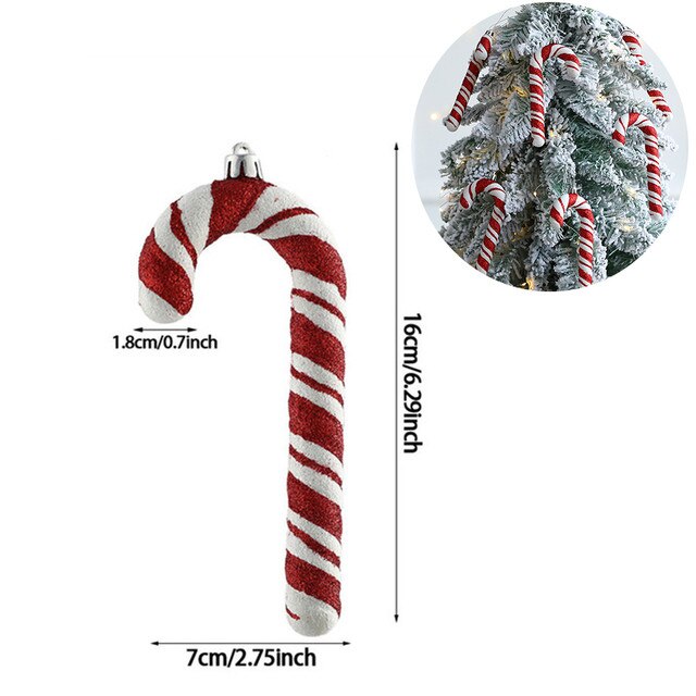 2Stk Weihnachtsdekoration Große Zuckerstange DIY Weihnachtsbaum Hängend Anhänger Zuhause Weihnachtsfeier Geschenke Neujahr Geschenk 2024 Navidad