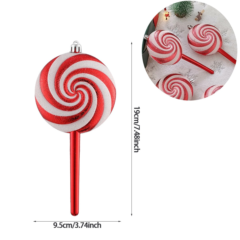 2Stk Weihnachtsdekoration Große Zuckerstange DIY Weihnachtsbaum Hängend Anhänger Zuhause Weihnachtsfeier Geschenke Neujahr Geschenk 2024 Navidad