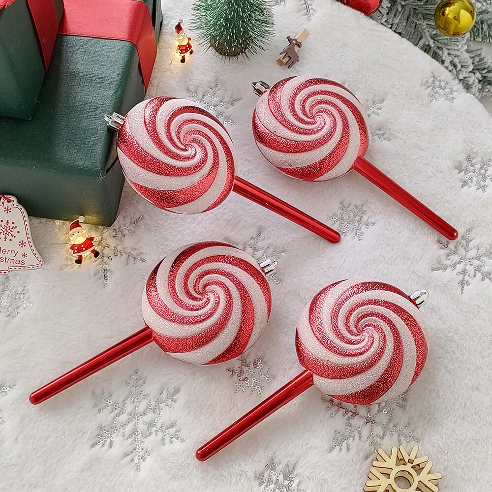 2Stk Weihnachtsdekoration Große Zuckerstange DIY Weihnachtsbaum Hängend Anhänger Zuhause Weihnachtsfeier Geschenke Neujahr Geschenk 2024 Navidad