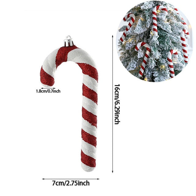 2Stk Weihnachtsdekoration Große Zuckerstange DIY Weihnachtsbaum Hängend Anhänger Zuhause Weihnachtsfeier Geschenke Neujahr Geschenk 2024 Navidad