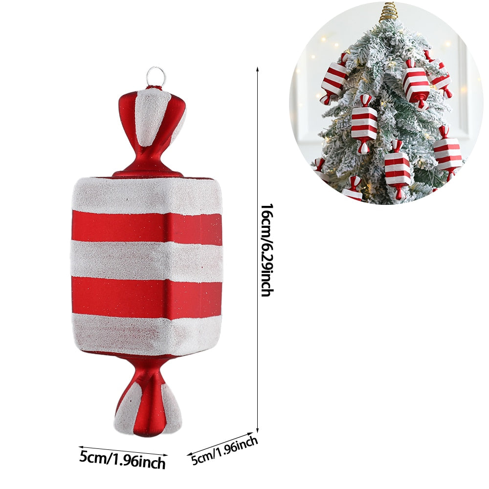 2Stk Weihnachtsdekoration Große Zuckerstange DIY Weihnachtsbaum Hängend Anhänger Zuhause Weihnachtsfeier Geschenke Neujahr Geschenk 2024 Navidad