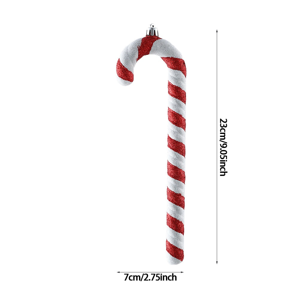 2Stk Weihnachtsdekoration Große Zuckerstange DIY Weihnachtsbaum Hängend Anhänger Zuhause Weihnachtsfeier Geschenke Neujahr Geschenk 2024 Navidad