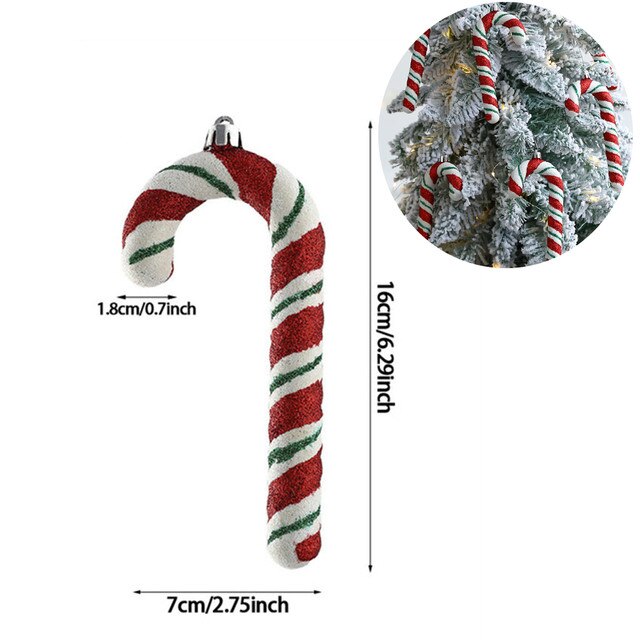 2Stk Weihnachtsdekoration Große Zuckerstange DIY Weihnachtsbaum Hängend Anhänger Zuhause Weihnachtsfeier Geschenke Neujahr Geschenk 2024 Navidad