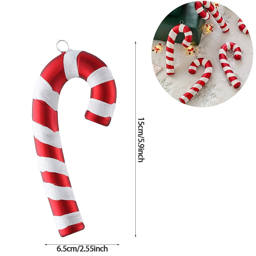 2Stk Weihnachtsdekoration Große Zuckerstange DIY Weihnachtsbaum Hängend Anhänger Zuhause Weihnachtsfeier Geschenke Neujahr Geschenk 2024 Navidad