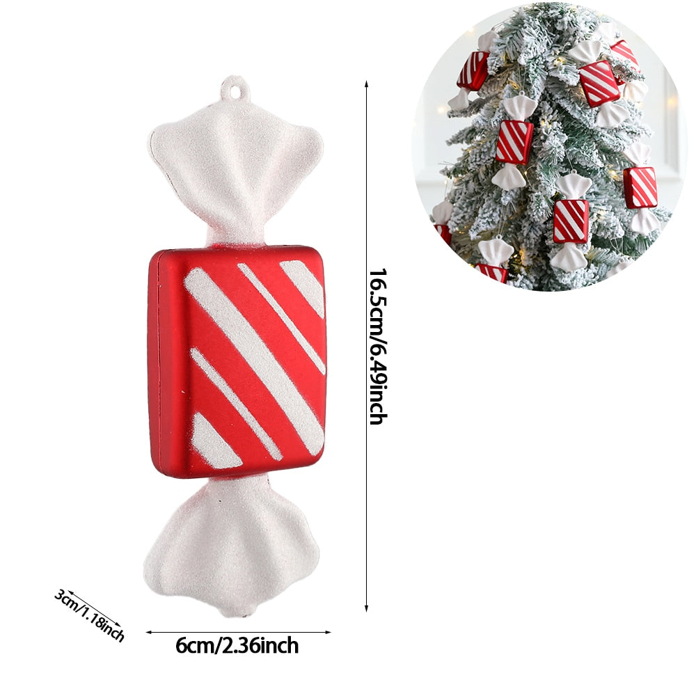 2Stk Weihnachtsdekoration Große Zuckerstange DIY Weihnachtsbaum Hängend Anhänger Zuhause Weihnachtsfeier Geschenke Neujahr Geschenk 2024 Navidad