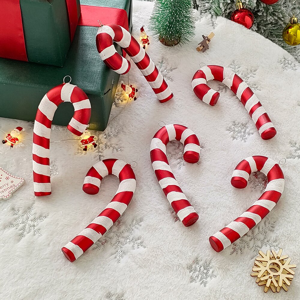 2Stk Weihnachtsdekoration Große Zuckerstange DIY Weihnachtsbaum Hängend Anhänger Zuhause Weihnachtsfeier Geschenke Neujahr Geschenk 2024 Navidad