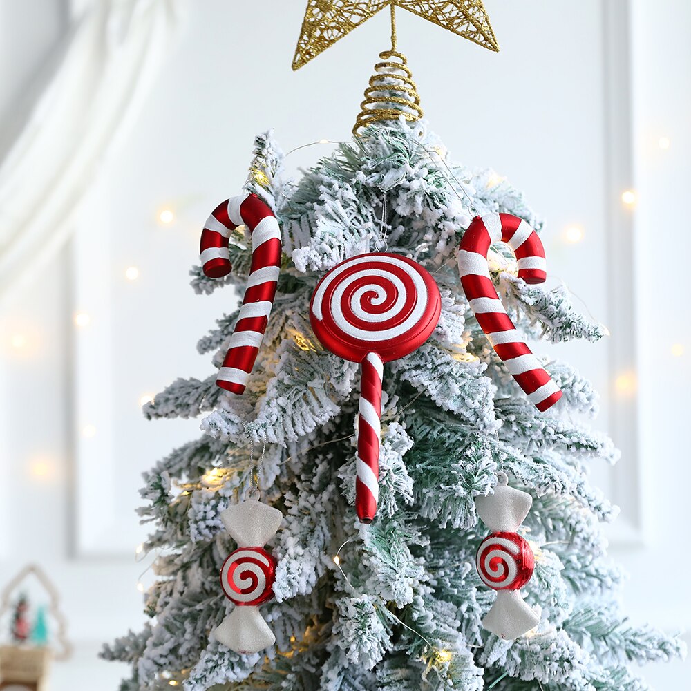 2Stk Weihnachtsdekoration Große Zuckerstange DIY Weihnachtsbaum Hängend Anhänger Zuhause Weihnachtsfeier Geschenke Neujahr Geschenk 2024 Navidad