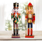 2 Stück/Set 30 cm Weihnachtsnussknacker handgemalter Holz König Trommler Soldat Puppe Handwerk Weihnachts Haus Büro Dekoration